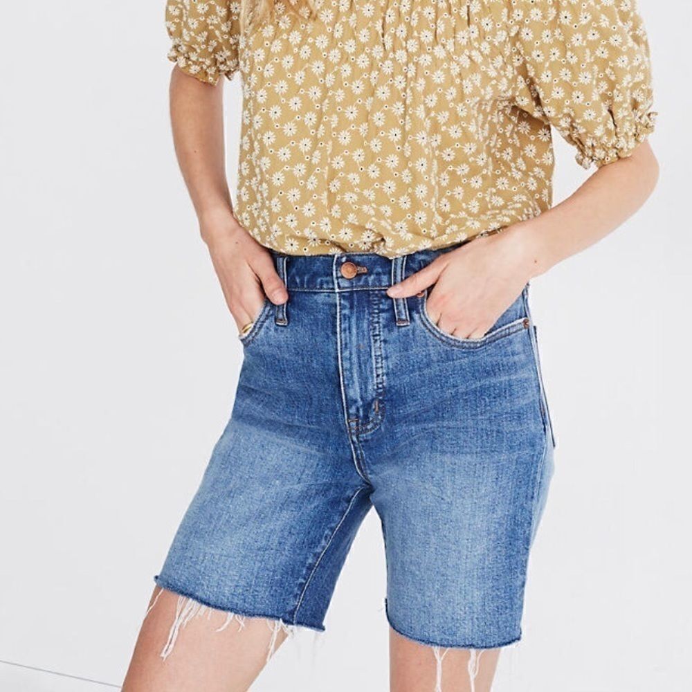 MADEWELL High-Rise Bermuda Denim Shorts,Gosford